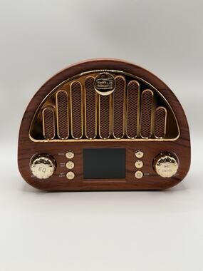 Vintage FM Radio with NOAA Weather Alert, Bluetooth Clock Radio, Rechargeable